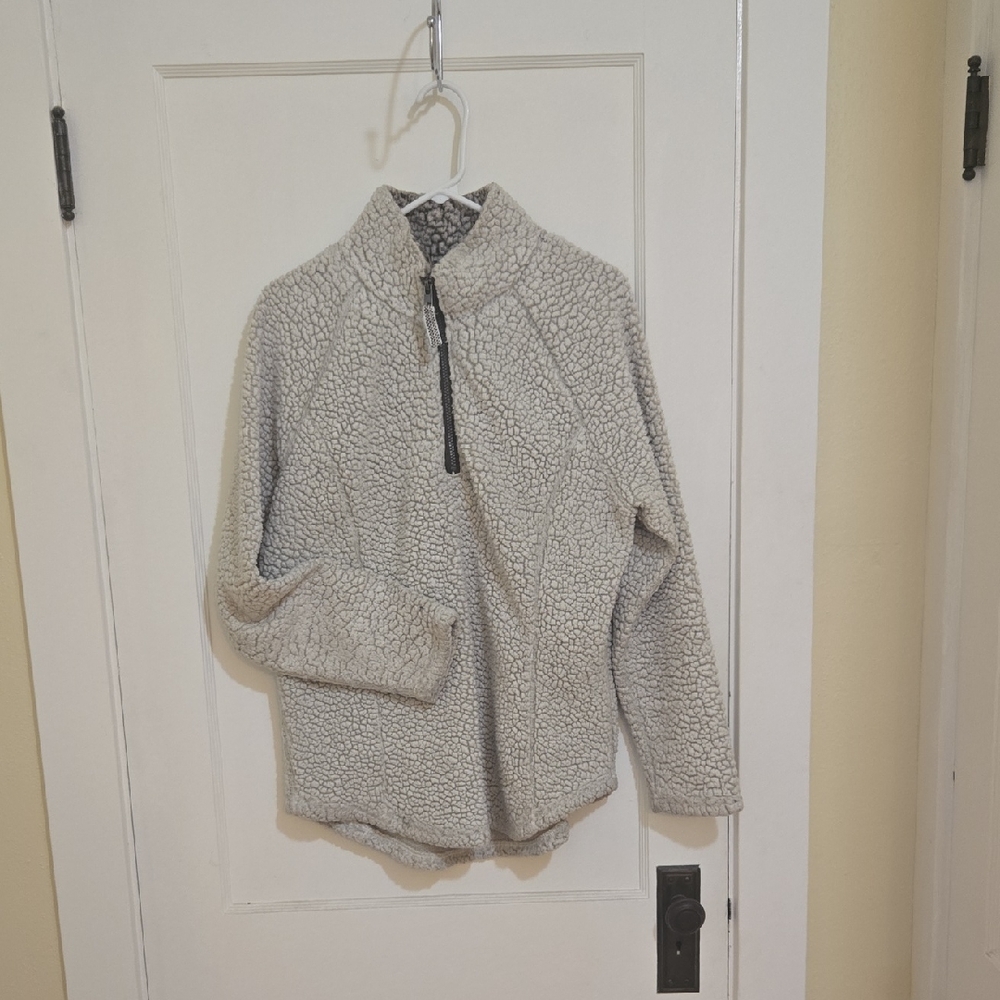 White Sherpa Pullover